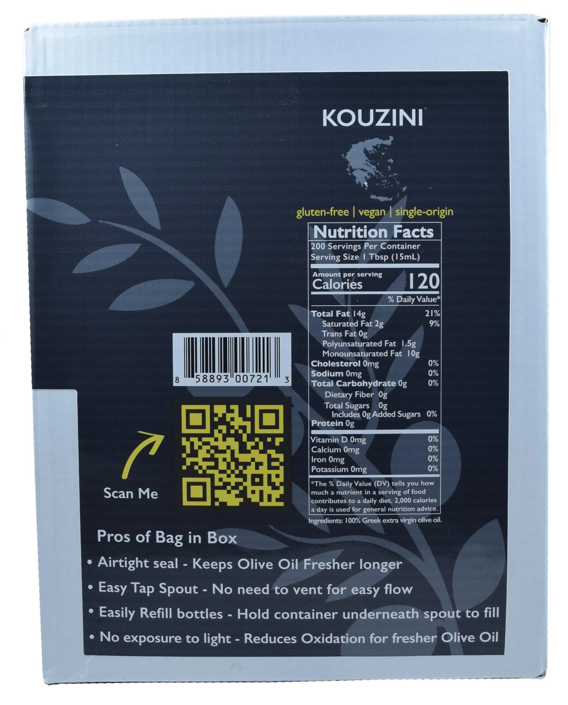 Bag In Box Olive Oil - 3L Bag In Box Organic Extra Virgin Olive